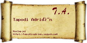 Tapodi Adrián névjegykártya