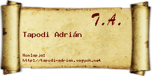 Tapodi Adrián névjegykártya